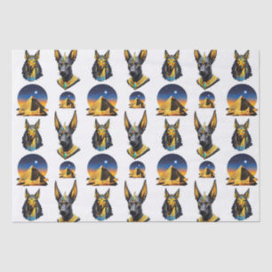 Papel De Seda Diseño del patrón Anubis de la Pirámide de Egipto