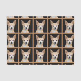 Papel De Seda Diseño del patrón chihuahua Perro negro Tan