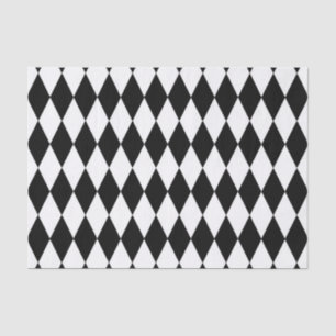 Papel De Seda Diseño del patrón de diamantes de Harlequin blanco