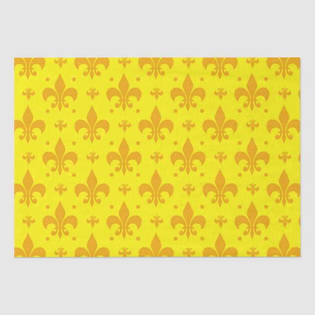 Papel De Seda Diseño del patrón de flor amarillo de lis (Anverso)