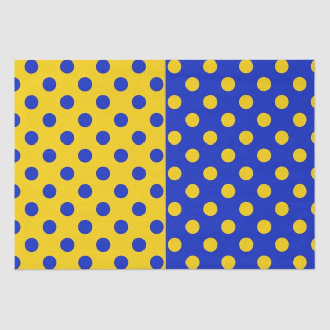Papel De Seda Diseño del patrón de puntos de polka amarillo medi (Anverso)