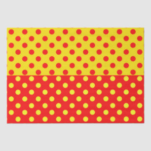 Papel De Seda Diseño del patrón de puntos de polka amarillo medi