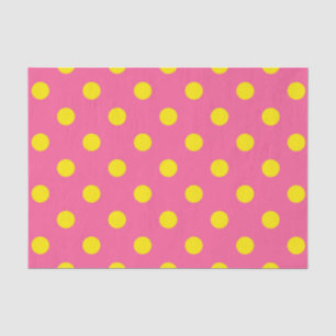 Papel De Seda Diseño del patrón de puntos de polka amarillo sobr