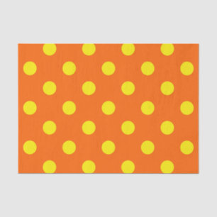 Papel De Seda Diseño del patrón de puntos de polka amarillo sobr