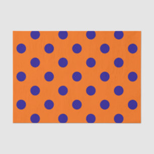 Papel De Seda Diseño del patrón de puntos de polka azul sobre Na