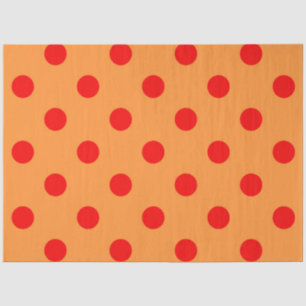 Papel De Seda Diseño del patrón de puntos de polka rojo sobre Na