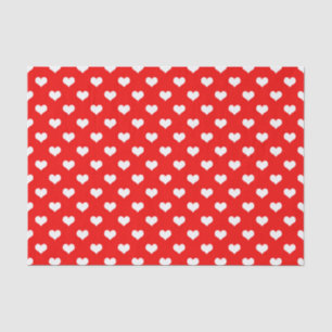 Papel De Seda Diseño del patrón del corazón de amor blanco rojo