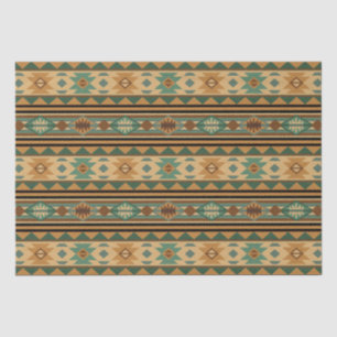 Papel De Seda Diseño del Suroeste Green Brown Tan