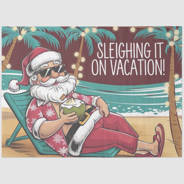 Papel De Seda Diseño divertido de Navidades de vacaciones de San (Anverso)