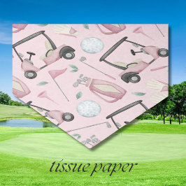 Papel De Seda Diseño elegante de golf femenino rosa