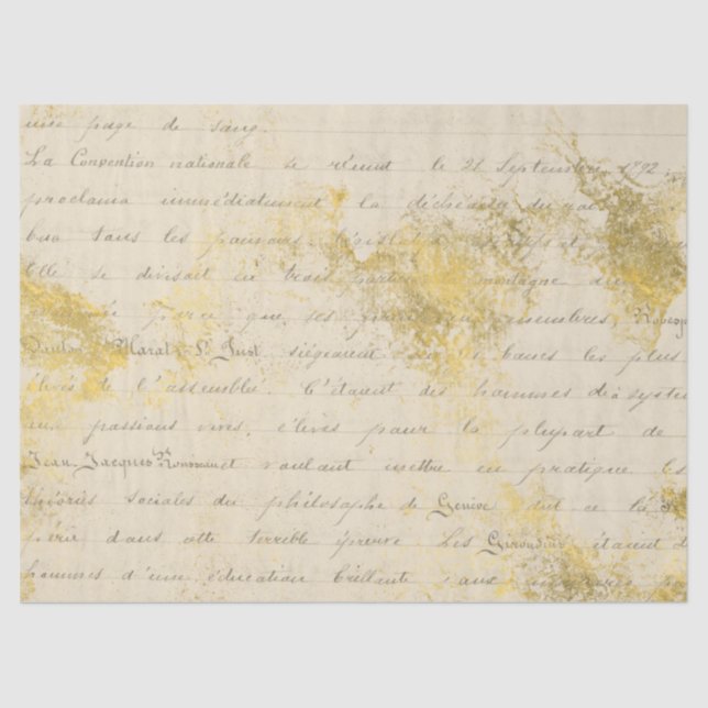 Papel De Seda Diseño Ephemera Gold Series 2 (Anverso)