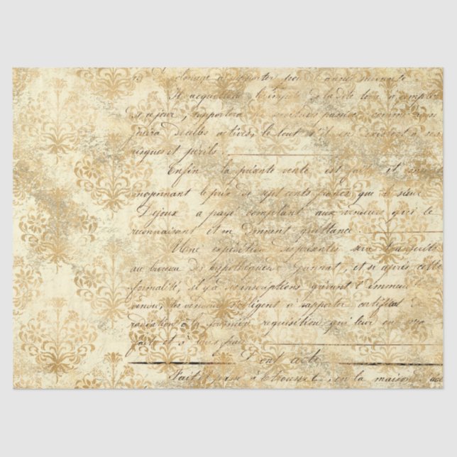 Papel De Seda Diseño Ephemera Gold Series 6 (Anverso)