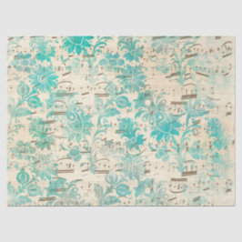 Papel De Seda Diseño Ephemera Turquoise Paper Series 7