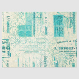 Papel De Seda Diseño Ephemera Turquoise Paper Series 8