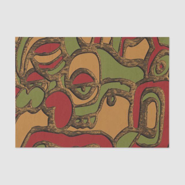 Papel De Seda Diseño exclusivo de jeroglíficos mayas (Anverso)