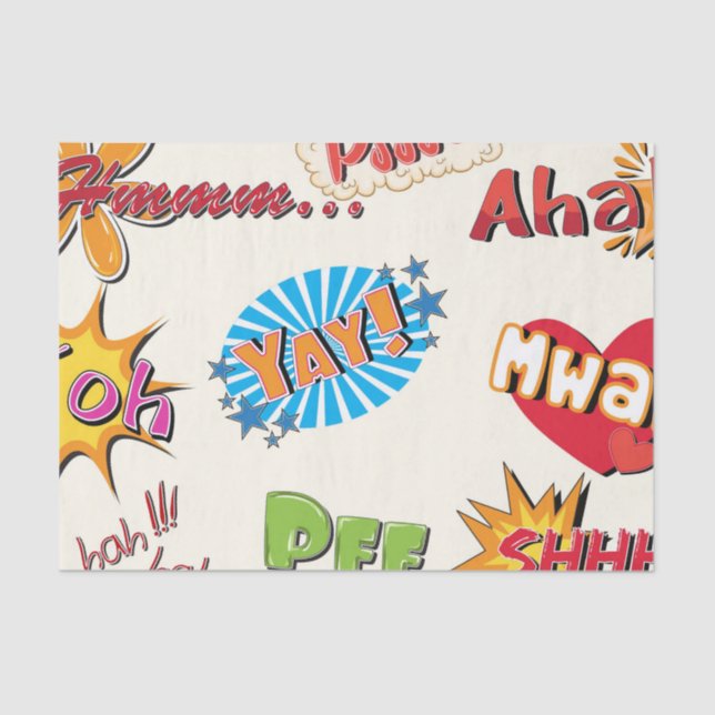 Papel De Seda Diseño femenino del superhéroe cómico del estilo (Anverso)