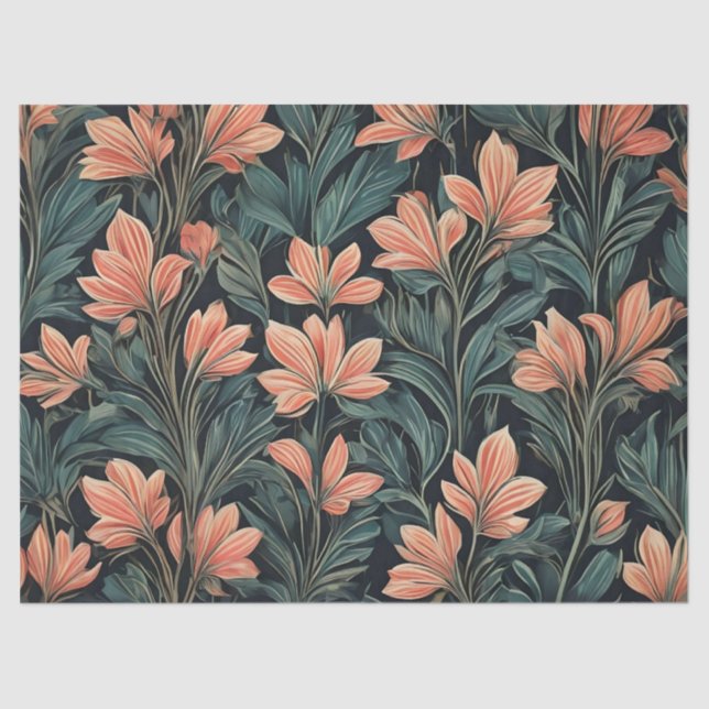 Papel De Seda Diseño floral Art Deco (Anverso)