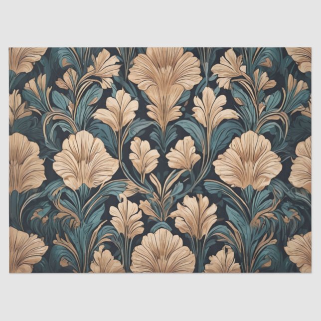 Papel De Seda Diseño floral Art Deco (Anverso)