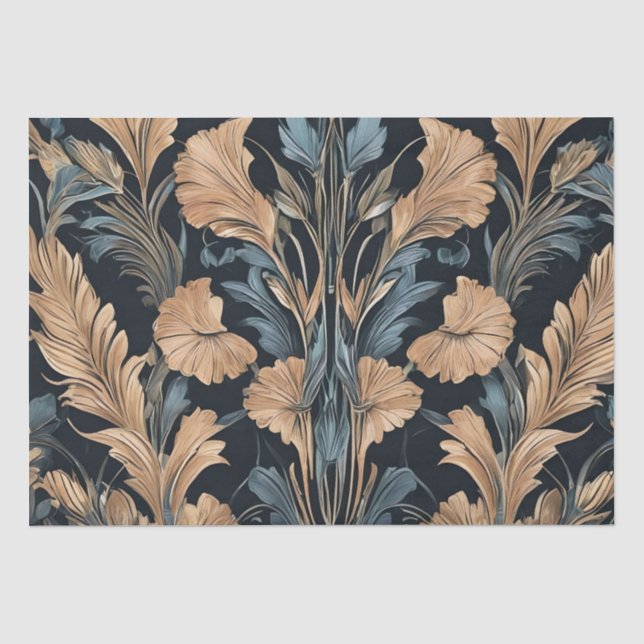 Papel De Seda Diseño floral Art Déco (Anverso)