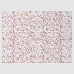Papel De Seda Diseño floral blanco y rosa