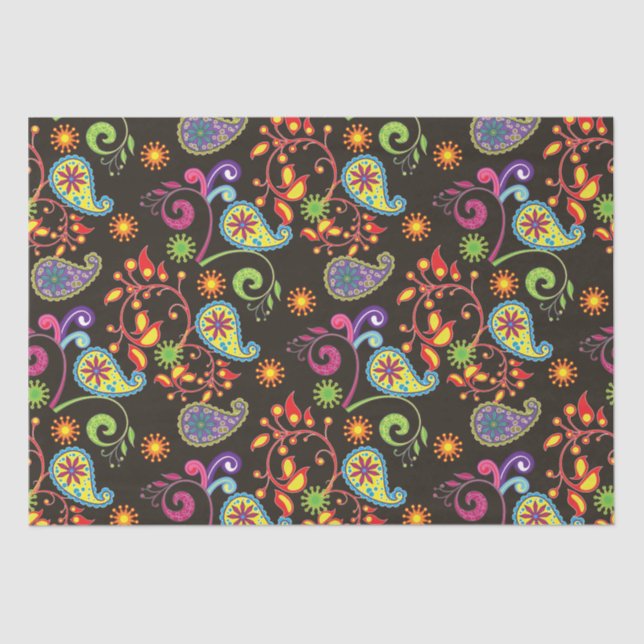 Papel De Seda Diseño floral caprichoso (Anverso)