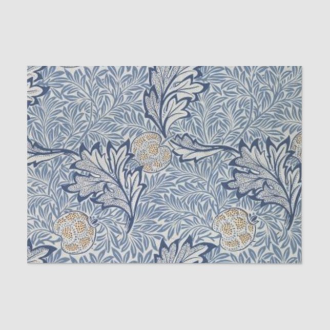 Papel De Seda Diseño floral de flores William Morris Apple (Anverso)