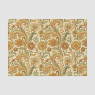 Papel De Seda Diseño floral de margarita amarilla retro de los 7