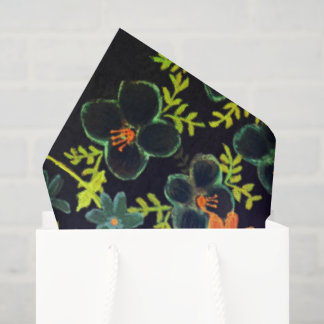 Papel De Seda Diseño floral de pintura acrílica boho