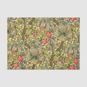 Papel De Seda Diseño floral del vintage de oro del lirio de