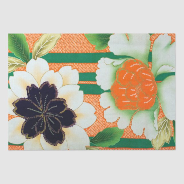 Papel De Seda Diseño floral japonés (Anverso)