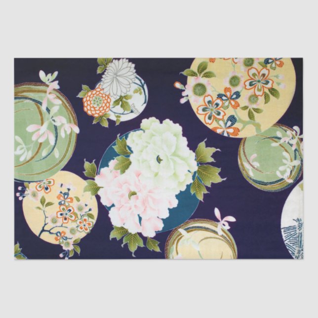 Papel De Seda Diseño floral japonés (Anverso)