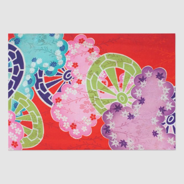 Papel De Seda Diseño floral japonés (Anverso)