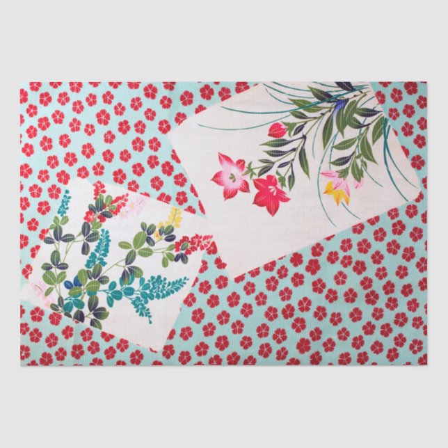 Papel De Seda Diseño floral japonés (Anverso)