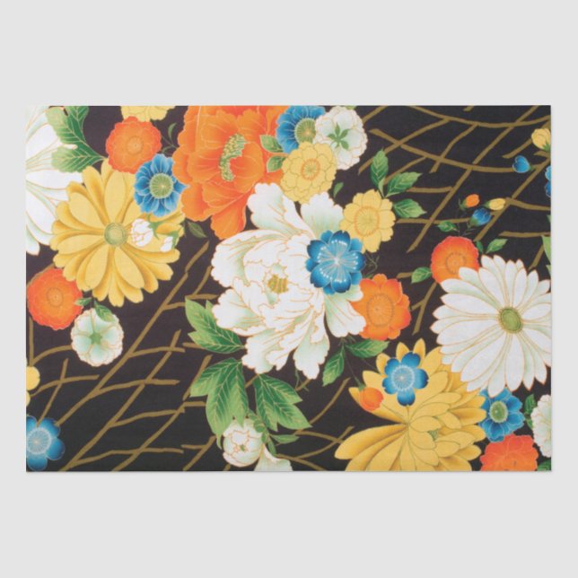 Papel De Seda Diseño floral japonés (Anverso)