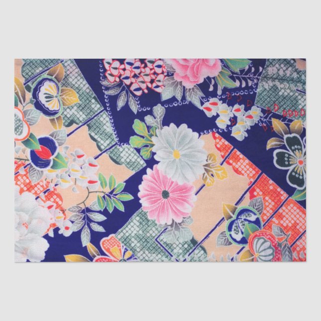 Papel De Seda Diseño floral japonés (Anverso)