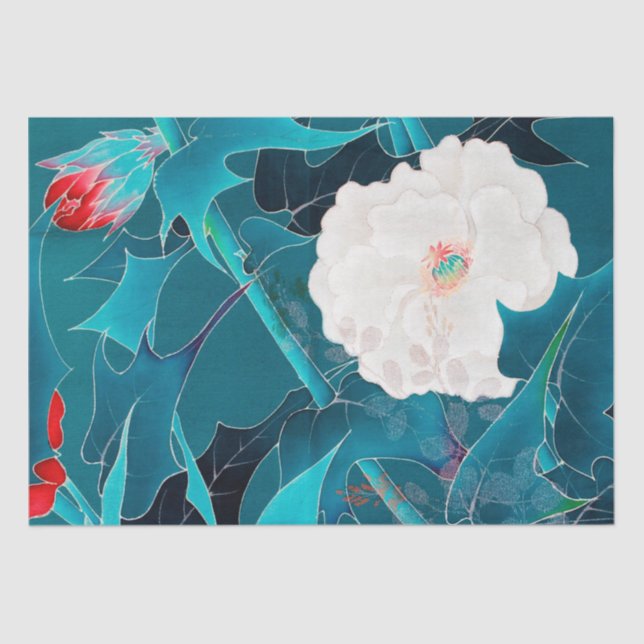 Papel De Seda Diseño floral japonés (Anverso)