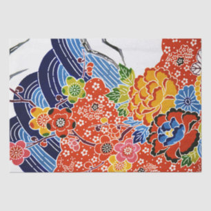 Papel De Seda Diseño floral japonés okinawense