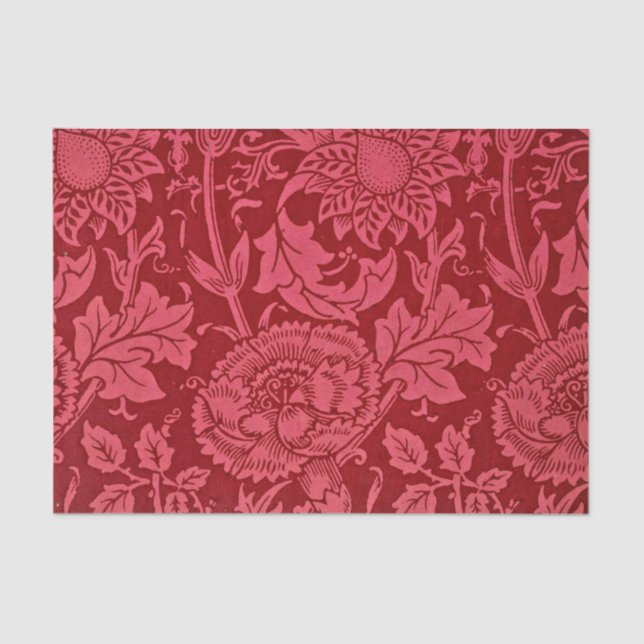 Papel De Seda Diseño floral rosa frambuesa y rosa. (Anverso)