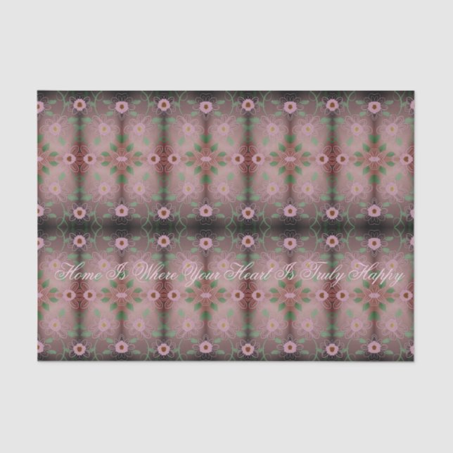 Papel De Seda Diseño florido rosa (Anverso)