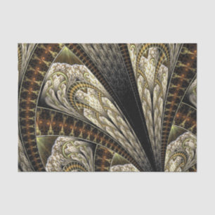 Papel De Seda Diseño Fractal Contemporáneo Color Neutral