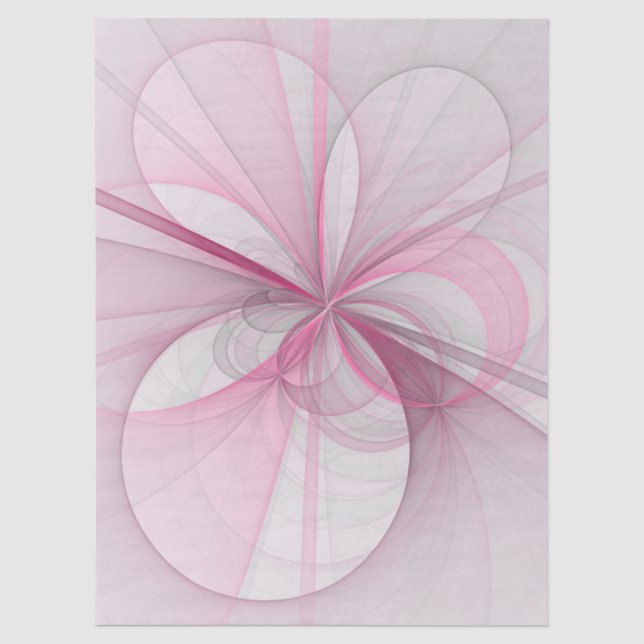 Papel De Seda Diseño fractal gris rosa claro abstracto moderno (Anverso)
