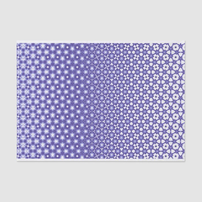 Papel De Seda diseño geométrico azul y blanco cambiante (Anverso)