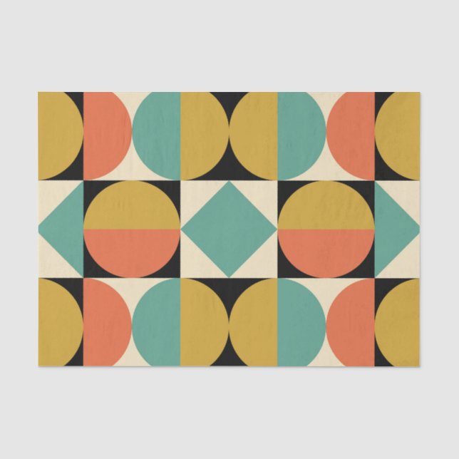 Papel De Seda Diseño geométrico de estilo retro de los años 70 (Anverso)