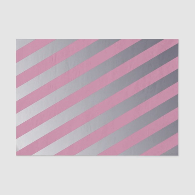 Papel De Seda Diseño gris y rosa plateado (Anverso)
