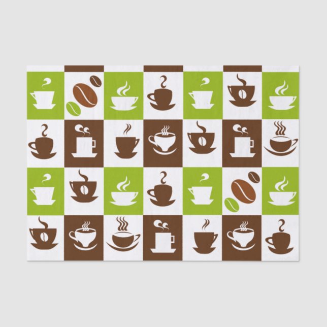 Papel De Seda Diseño hermoso del café express del café (Anverso)