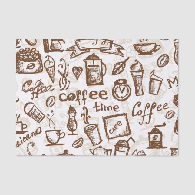 Papel De Seda Diseño hermoso del café express del café (Anverso)