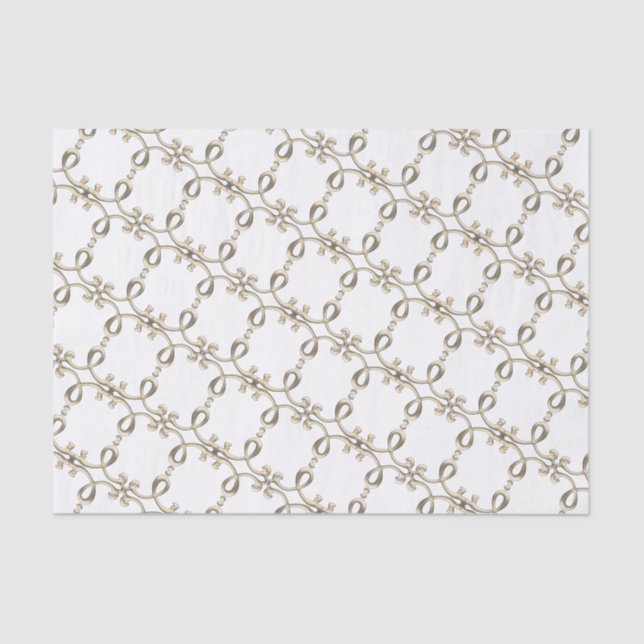 Papel De Seda Diseño intrincado de bucle metálico de oro del sig (Anverso)