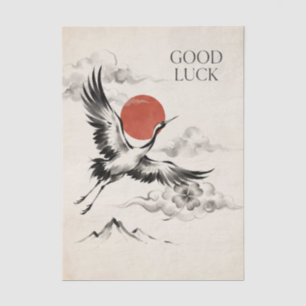 Papel De Seda Diseño japonés de buena suerte al estilo Sumi-e co