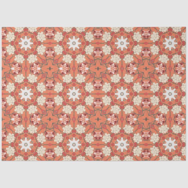 Papel De Seda Diseño japonés en rojos y naranjas (Anverso)