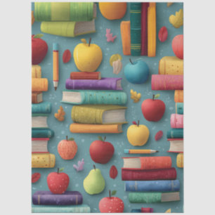 Papel De Seda Diseño lúdico de regreso a la escuela con libros y
